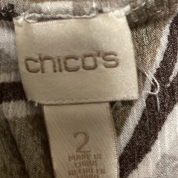 CHICO’S, On/Off Shoulder, 100% Rayon, Elastic End Sleeves Top, Multi Colors, 2 - Picture 5 of 7